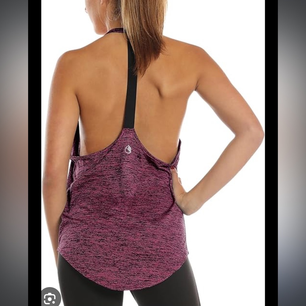 NWT Icyzone Women’s Workout Tank Top, heathered burgundy, S